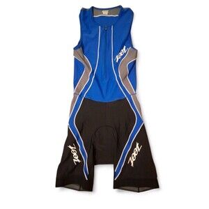 Zoot Skinsuit Cycling Blue Tank Sleeveless Padded Nylon Size  Medium Men